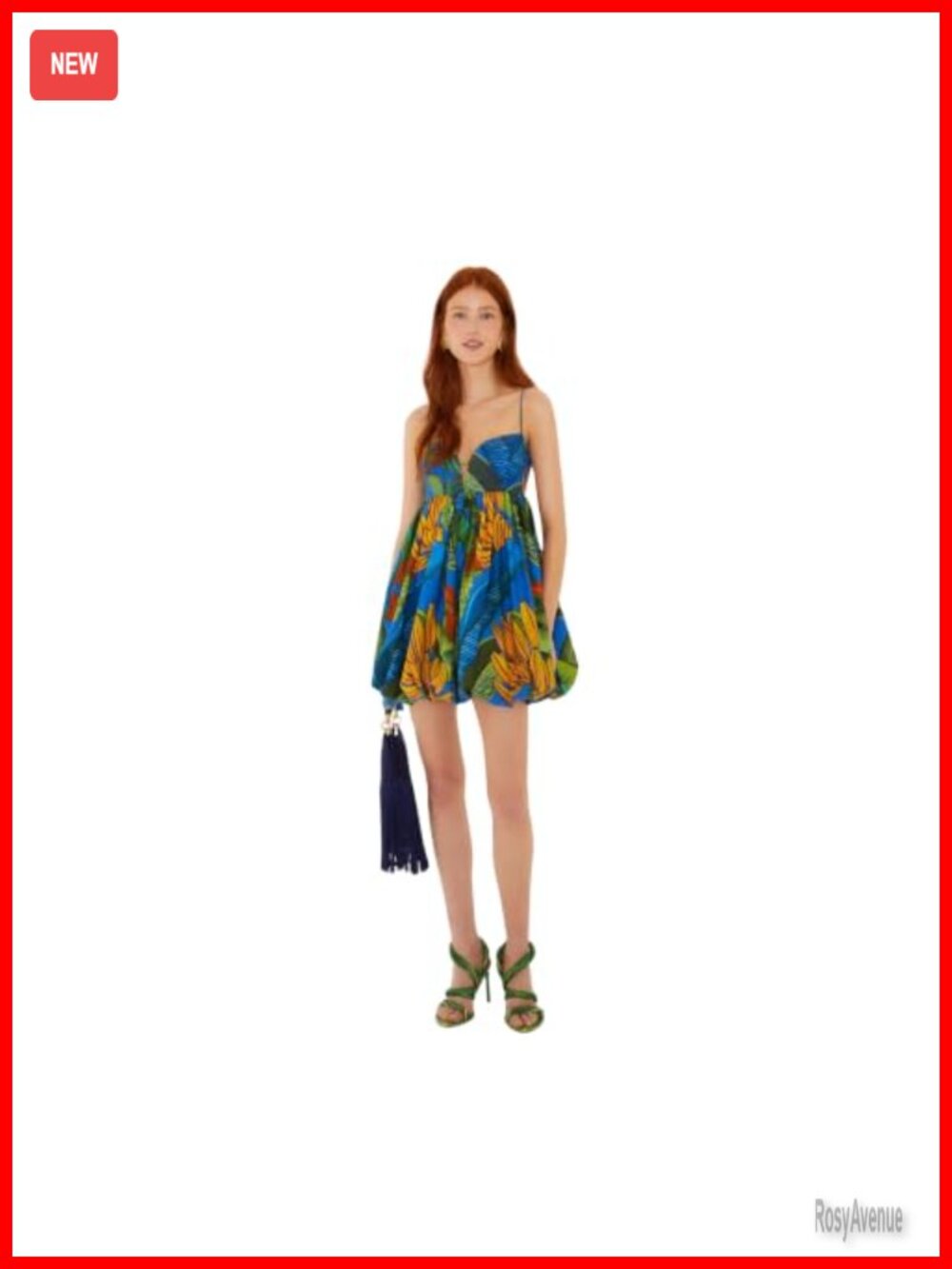 Organic Cotton Mini Dress Sweetheart Neckline Bubble Hem Sleeveless